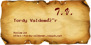 Tordy Valdemár névjegykártya